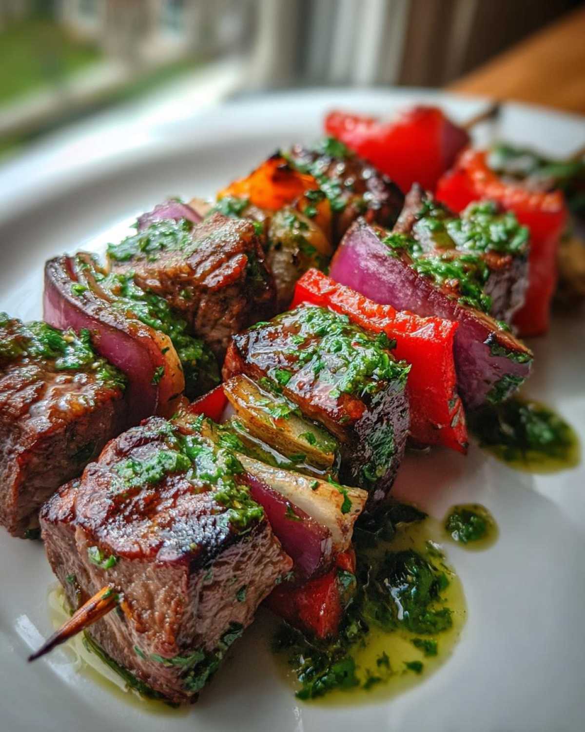Chimichurri Steak Kebabs (Grilled Party Skewers) - detail 1