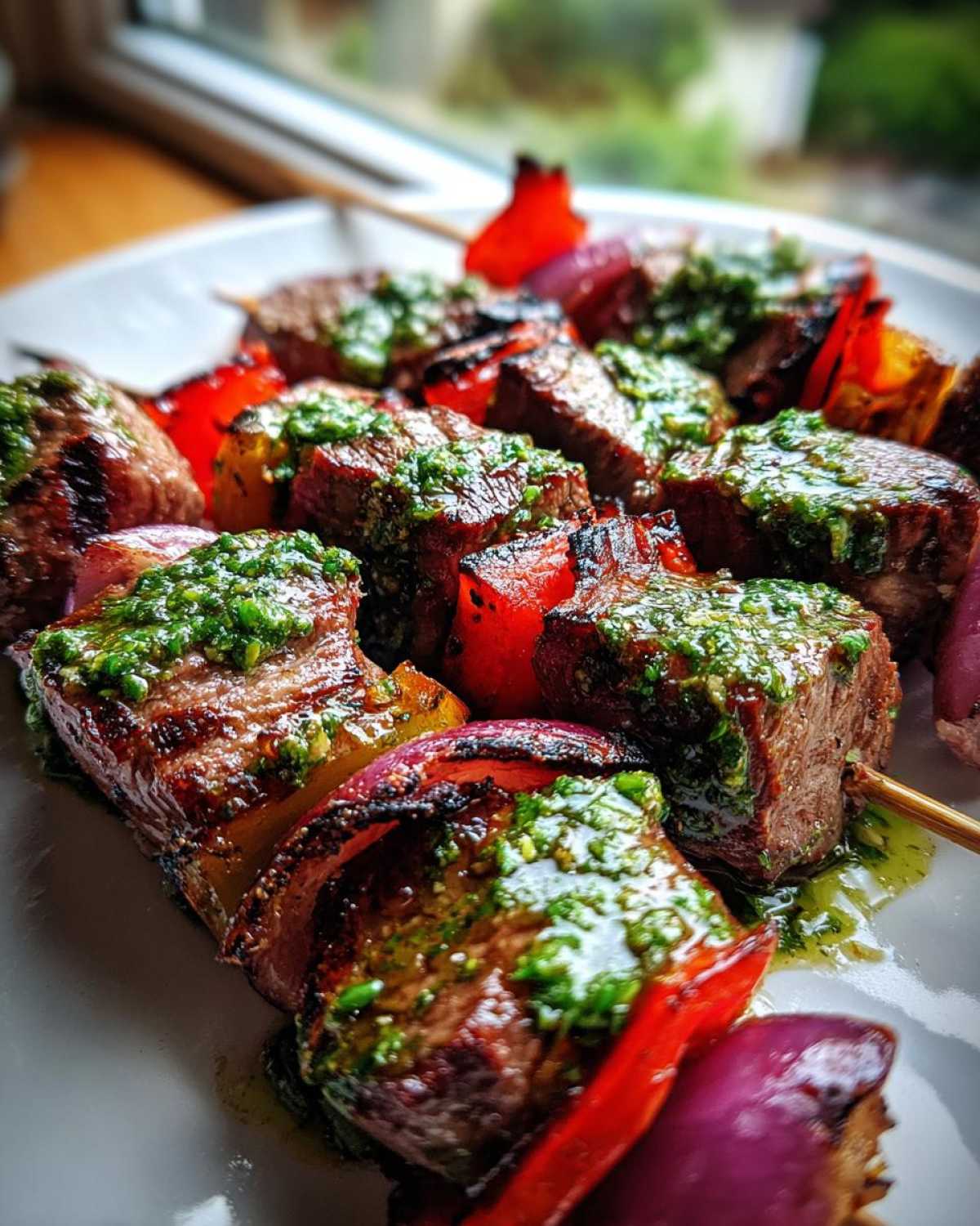 Chimichurri Steak Kebabs (Grilled Party Skewers) - detail 3