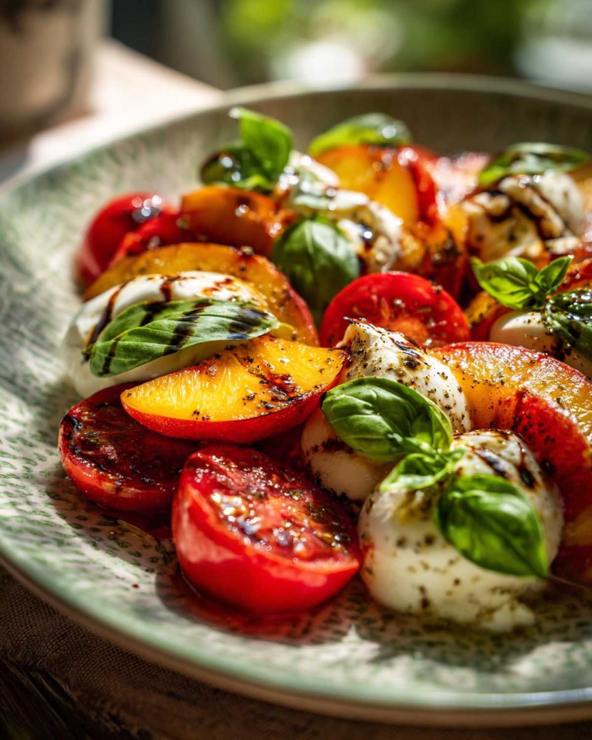 Grilled Peach Caprese Salad (with Burrata) - detail 2