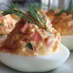 Smoked salmon deviled eggs