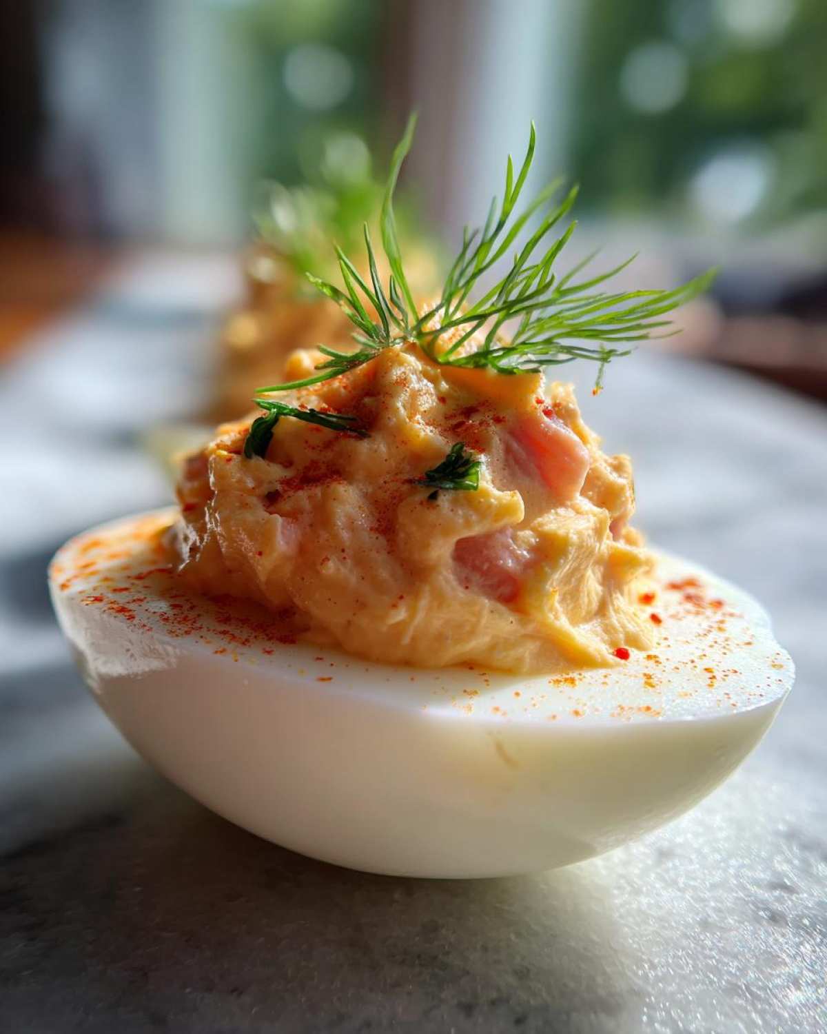 Smoked salmon deviled eggs - detail 2