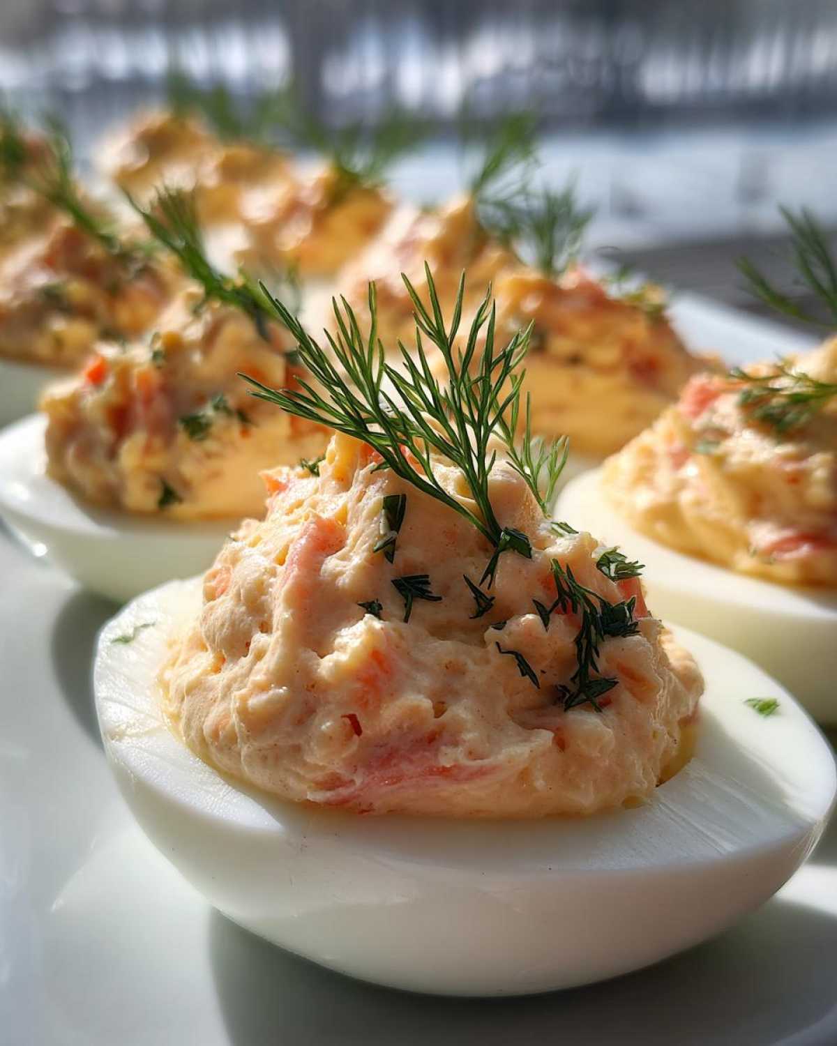 Smoked salmon deviled eggs - detail 3