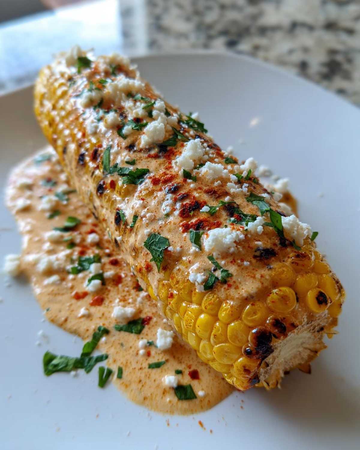 Spicy Mexican street corn - detail 1