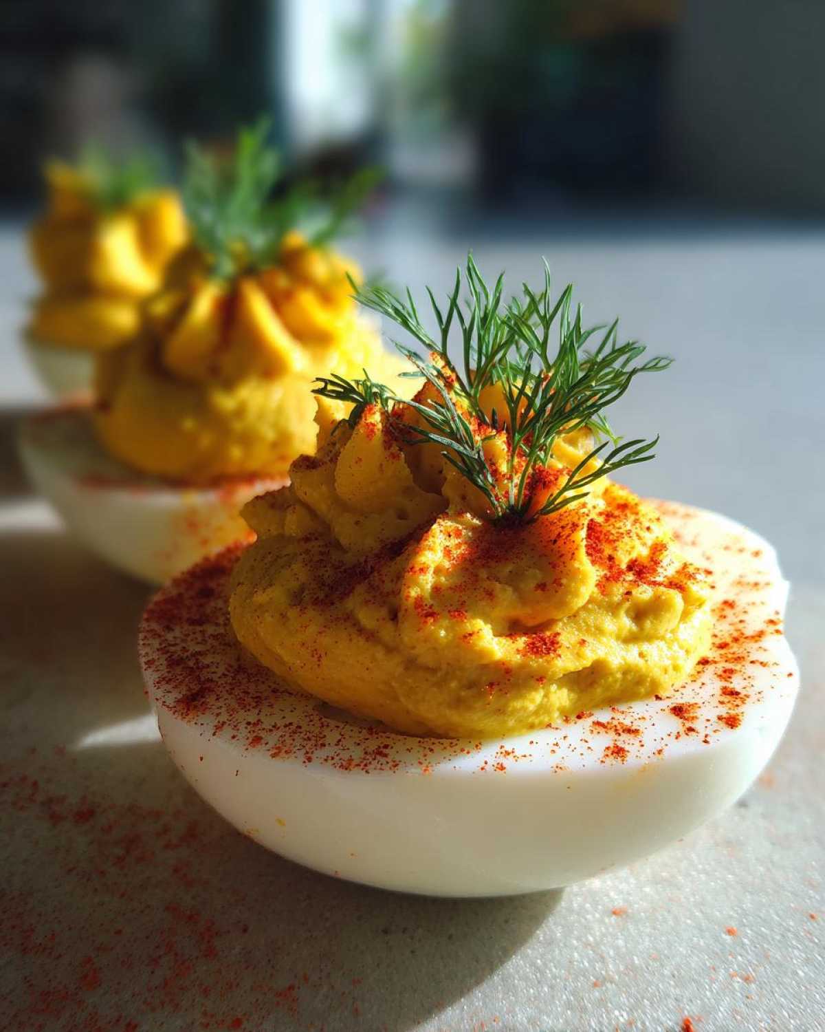 Vegan deviled eggs - detail 1