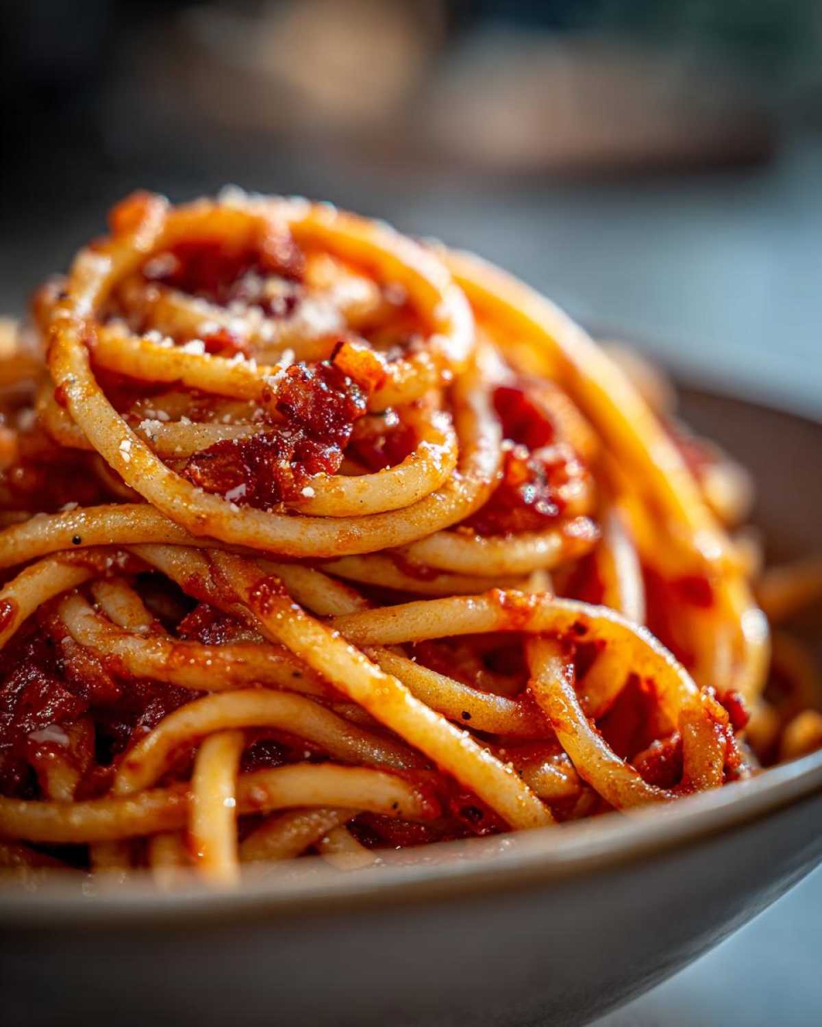 Bucatini Amatriciana. - detail 2