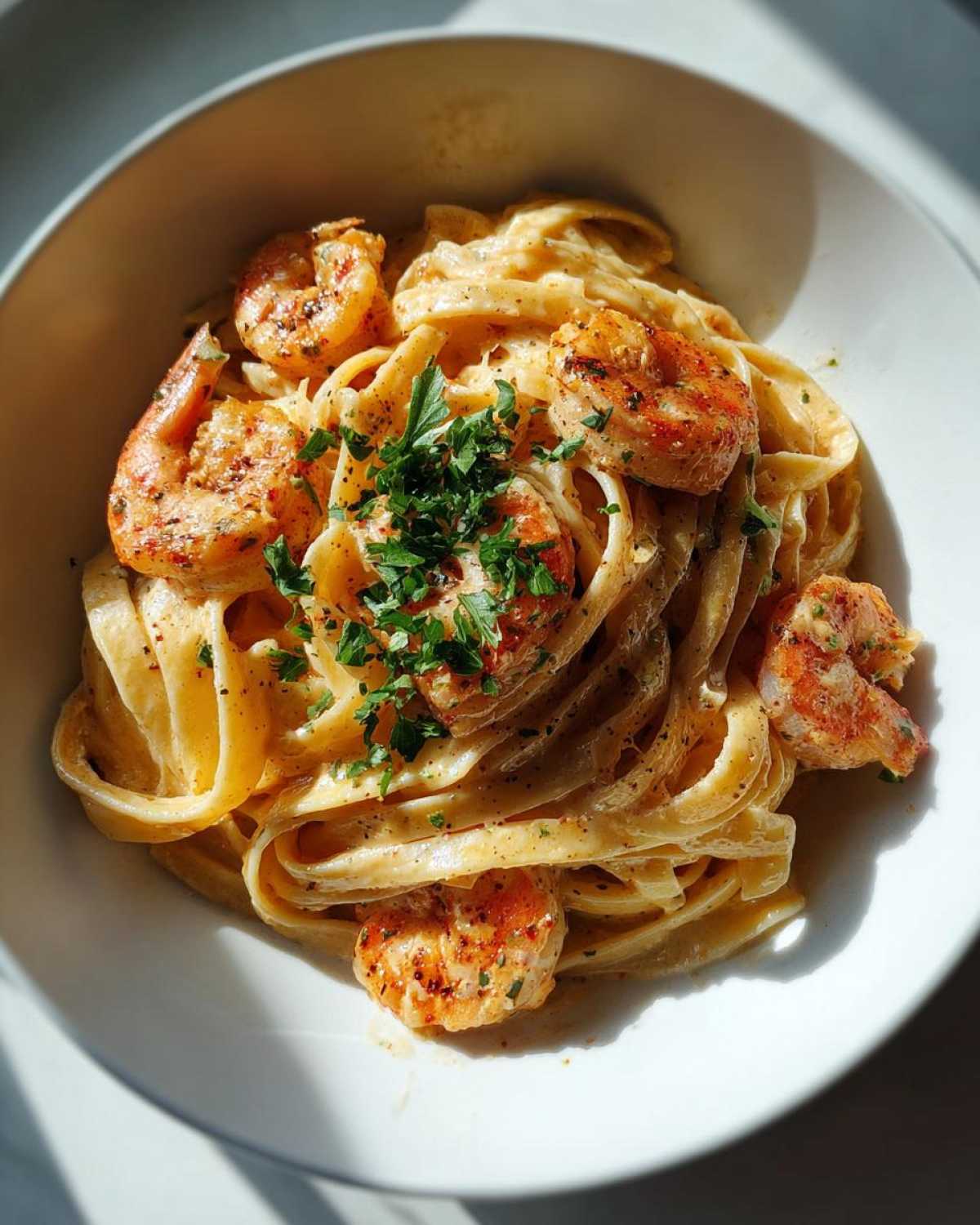Cajun Shrimp Alfredo Pasta - detail 2