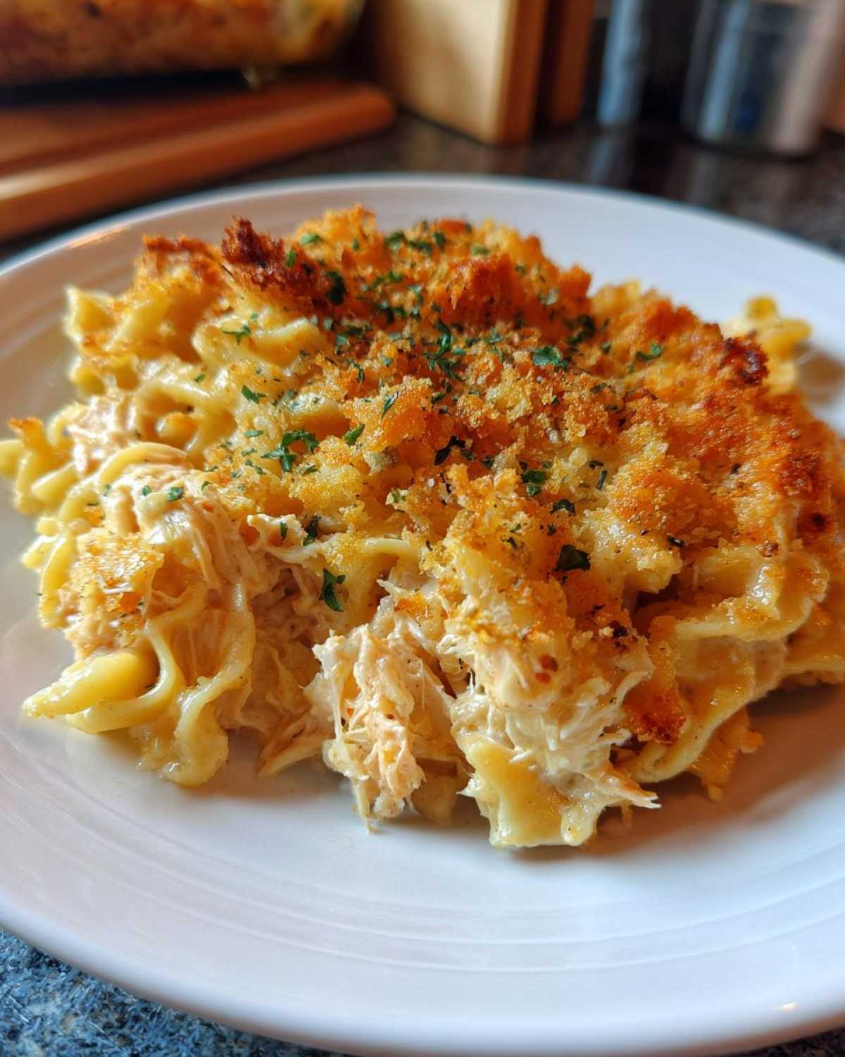 Cheesy Tuna Noodle Casserole with a Crumb Topping - detail 3