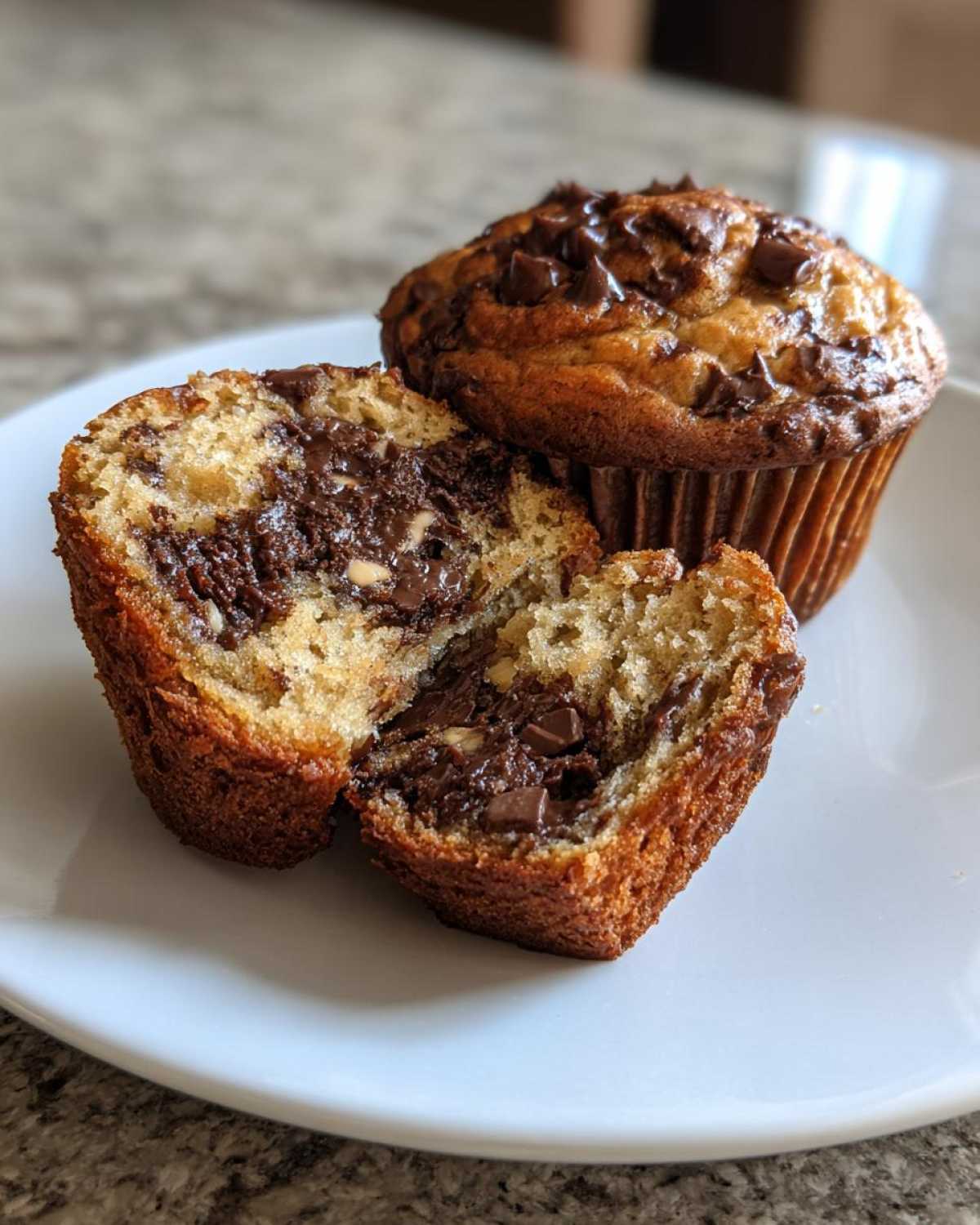 Chocolate Peanut Butter Banana Muffins - detail 4