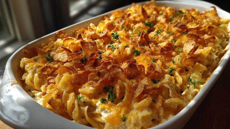 Classic tuna noodle casserole