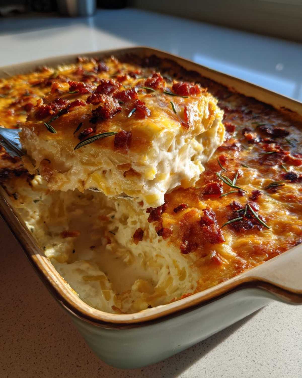 Creamy Squash Casserole with Bacon and Onions - detail 2