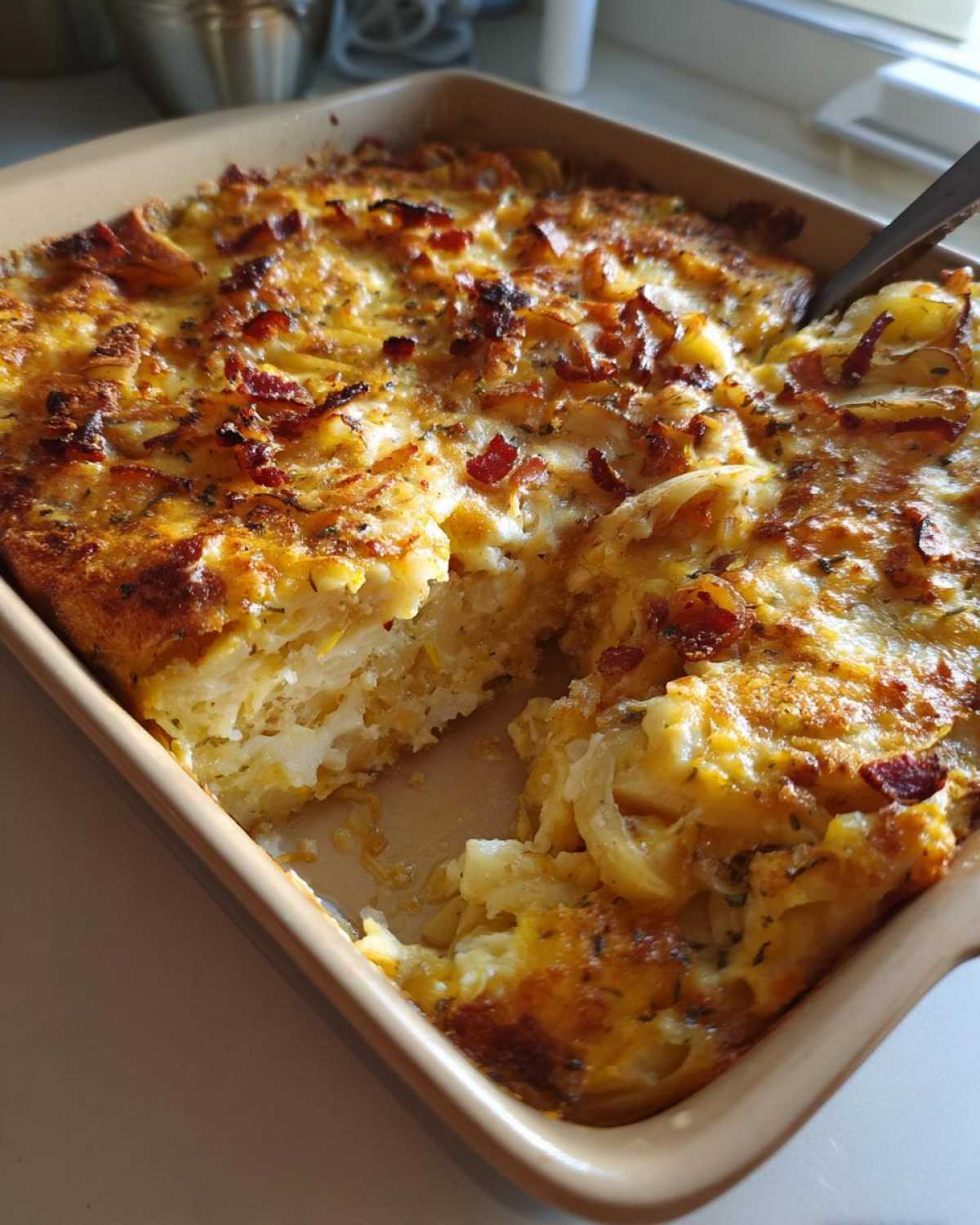 Creamy Squash Casserole with Bacon and Onions - detail 3