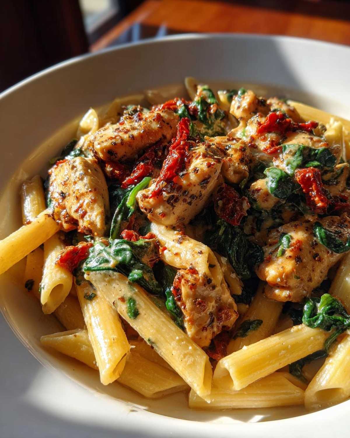 Creamy Tuscan Chicken Pasta - detail 2