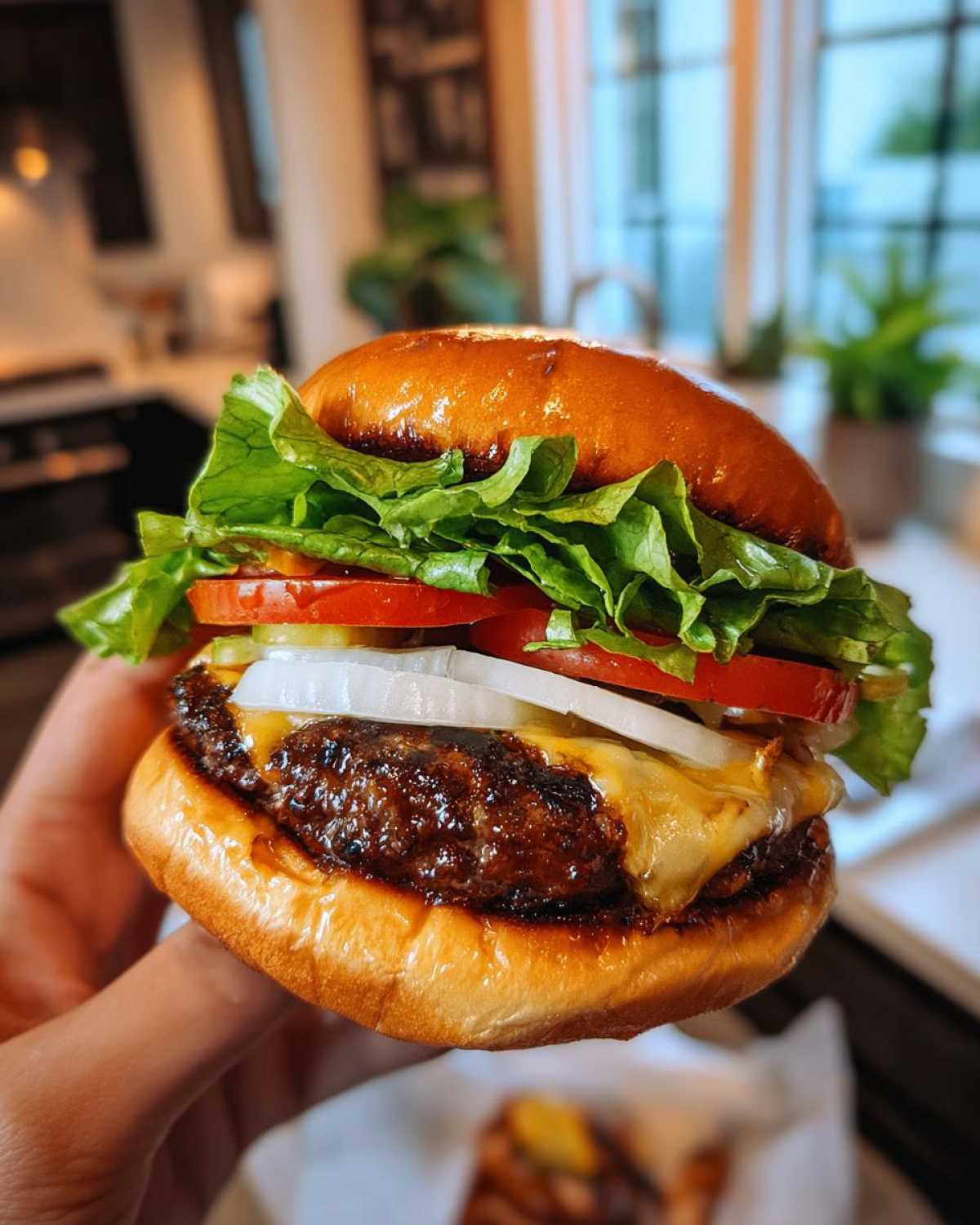 Delicious burger with fresh ingredients - detail 2