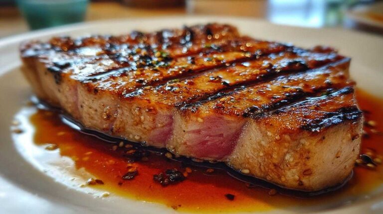 Amazing Grilled Soy-Ginger Tuna Steak in 30 Minutes Grilled soy-ginger tuna steak