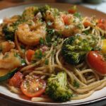 Healthy Shrimp Pasta with Veggies