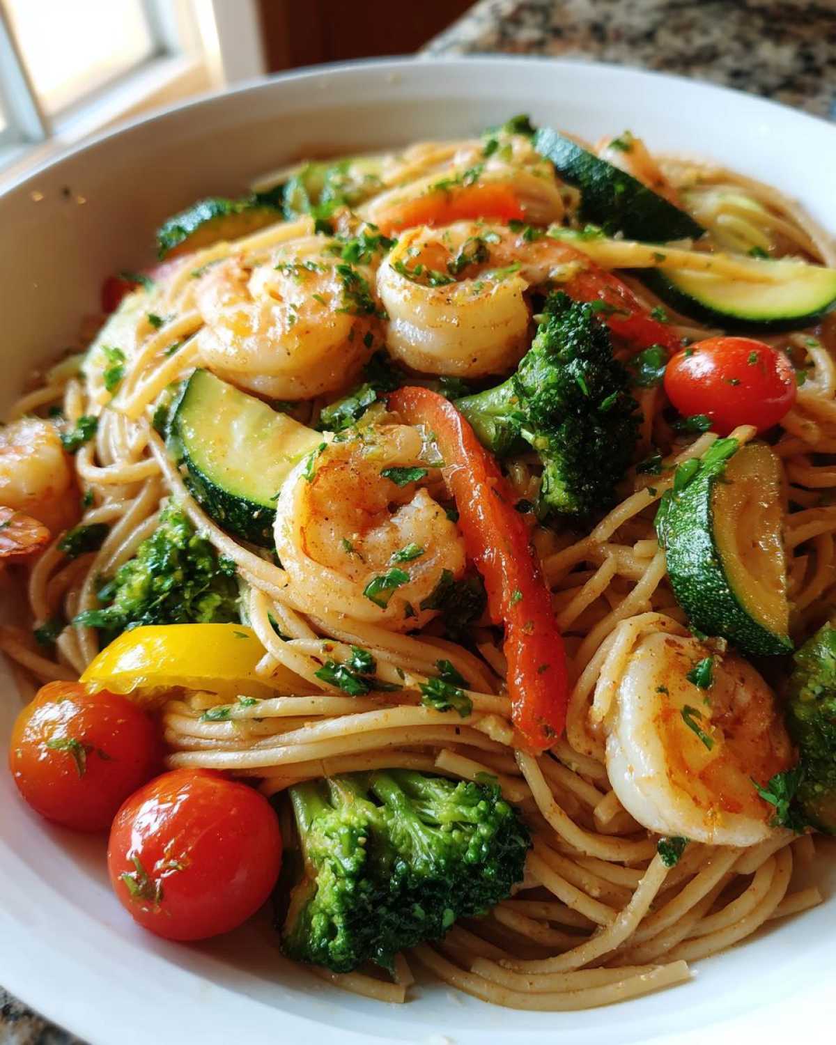 Healthy Shrimp Pasta with Veggies - detail 4