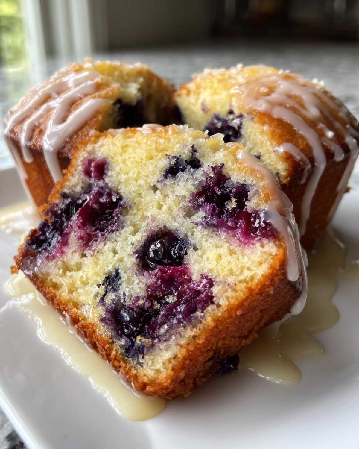Lemon Glazed Blueberry Muffins - detail 1