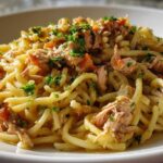 Lemon garlic tuna pasta