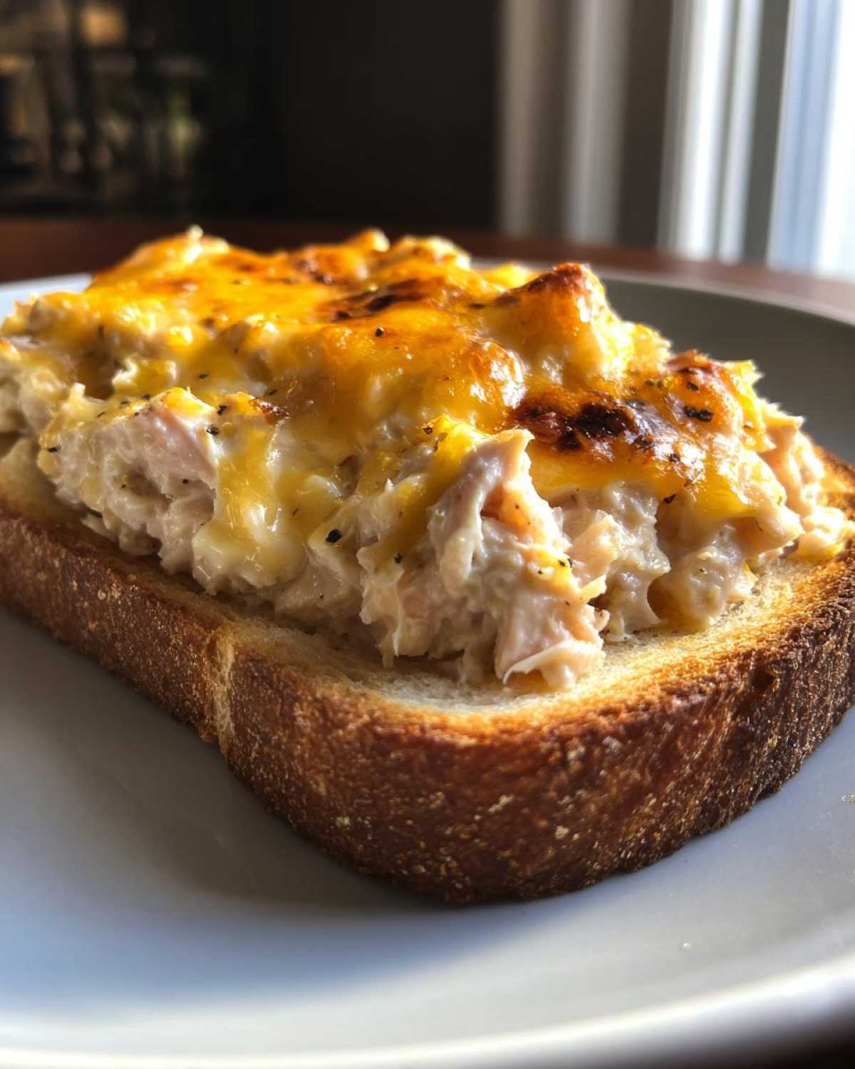 Open-faced tuna melt - detail 2