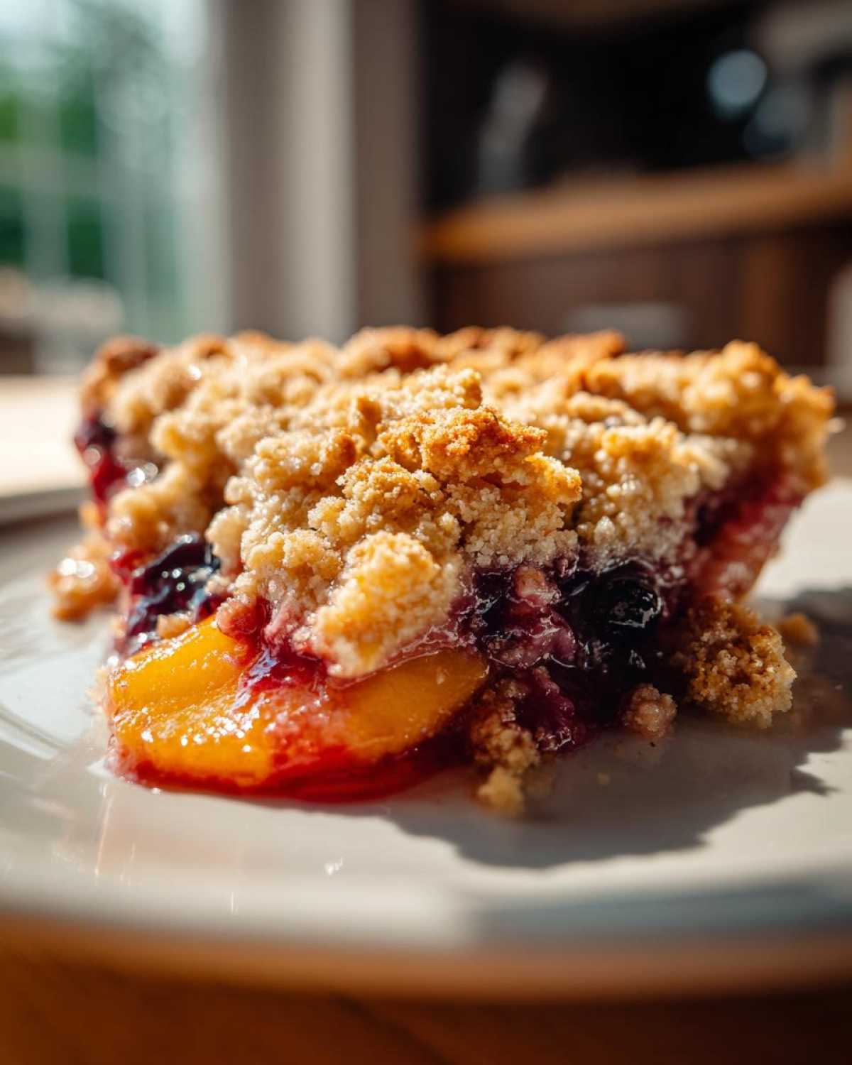 Peach & Blueberry Crisp - detail 1