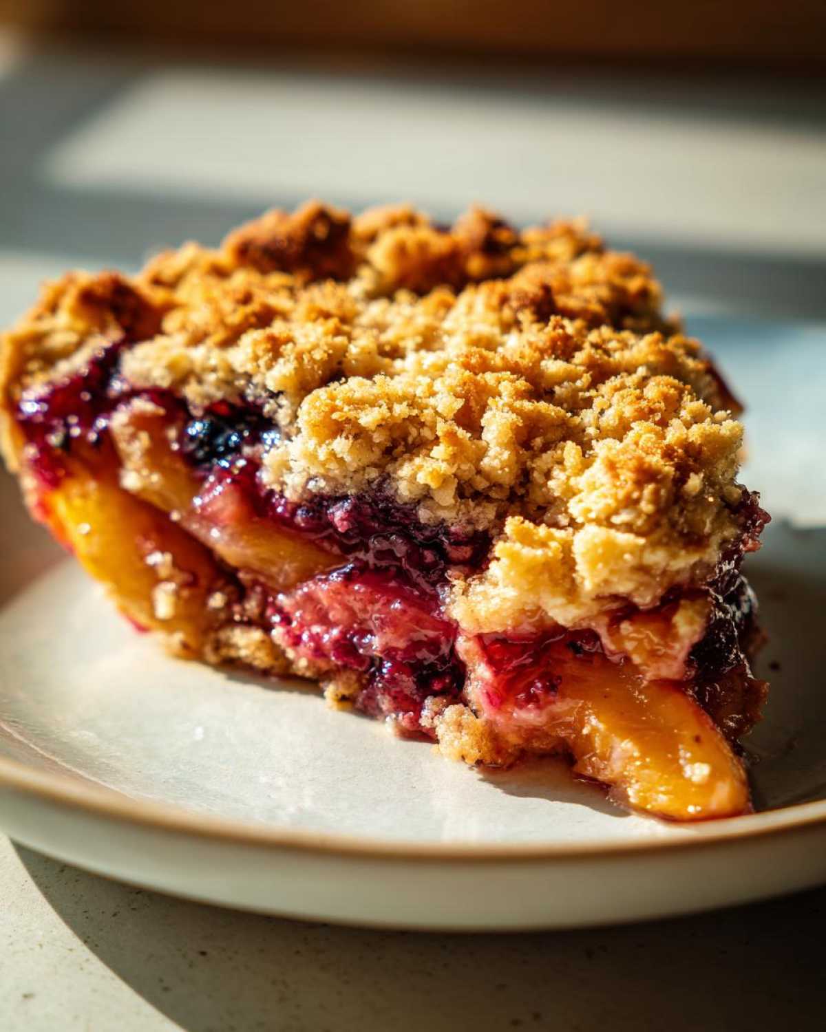 Peach & Blueberry Crisp - detail 3