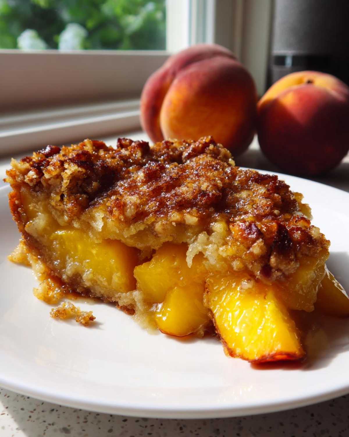 Peach Cobbler Recipe with Brown Sugar Pecan Crust - detail 4