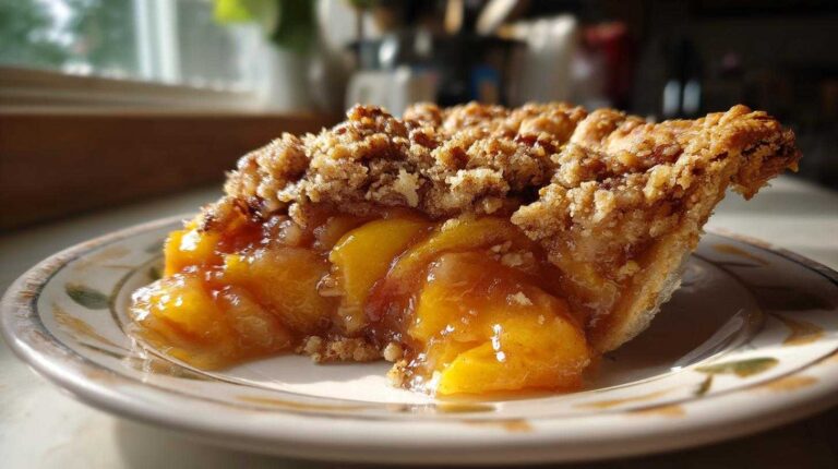 Peach Cobbler Recipe with Brown Sugar Pecan Crust