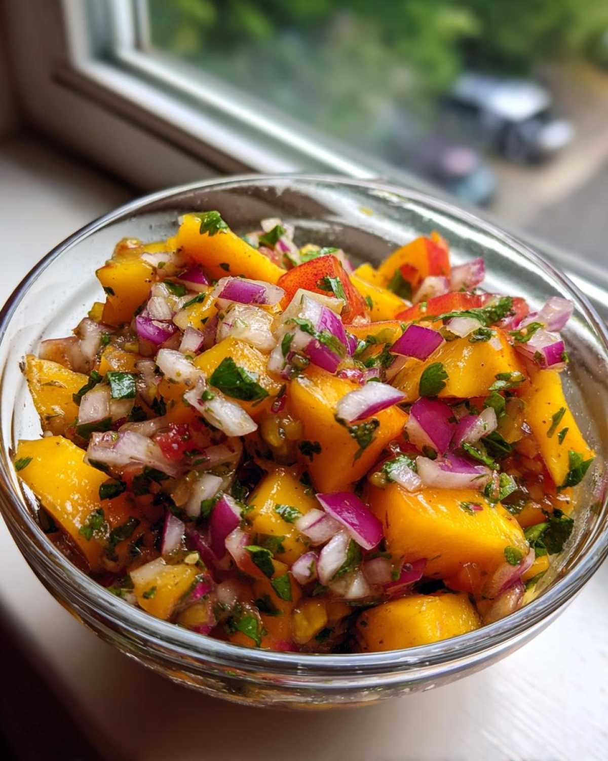 Peach Mango Salsa (Fresh Summer Appetizer) - detail 1