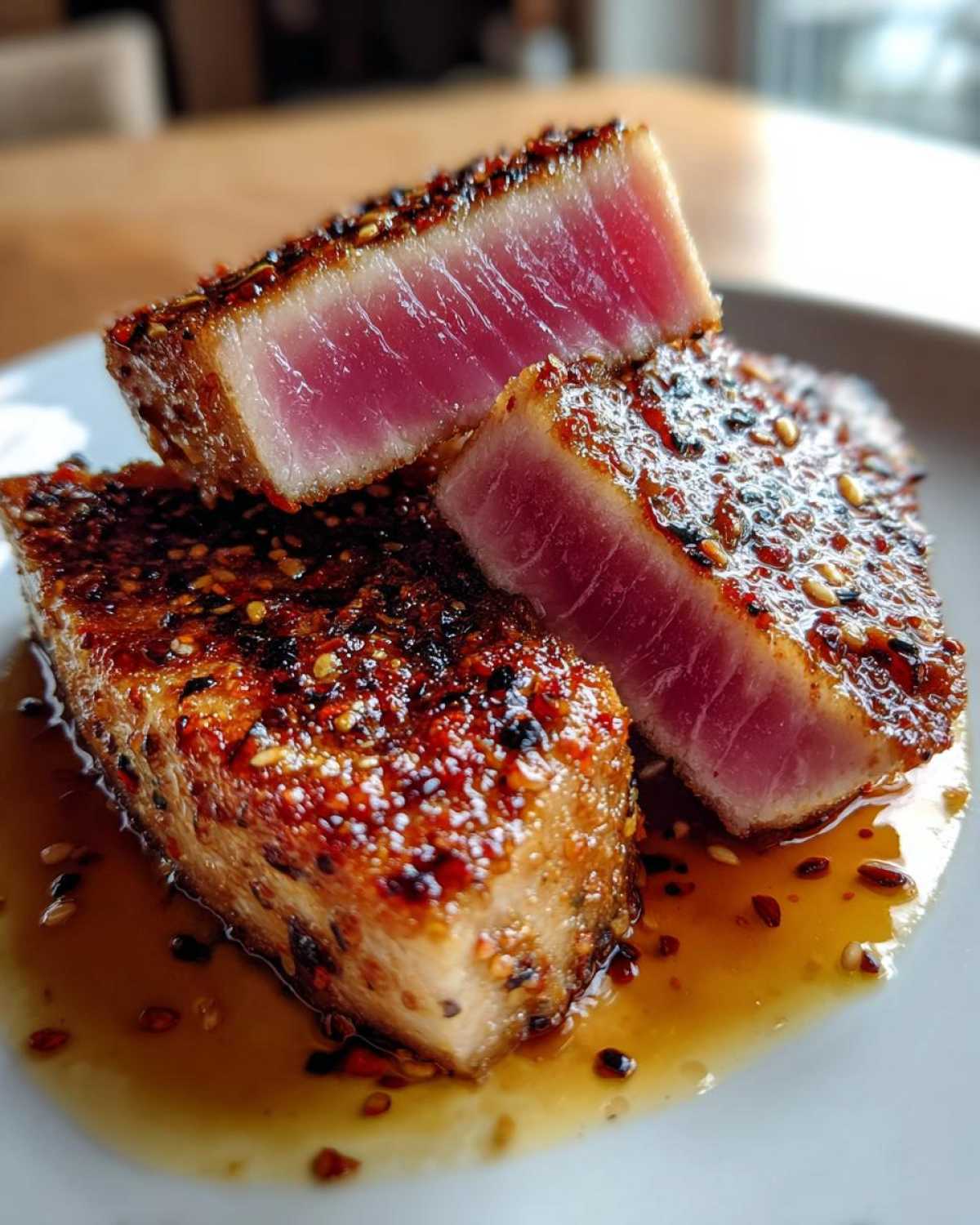 Seared Ahi Tuna Steaks with a Ginger Soy Marinade - detail 1