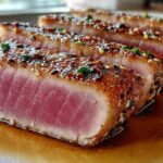 Seared Ahi Tuna Steaks with a Ginger Soy Marinade