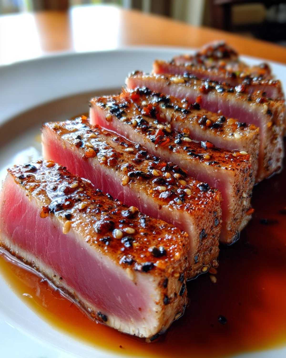Seared Ahi Tuna Steaks with a Ginger Soy Marinade - detail 2