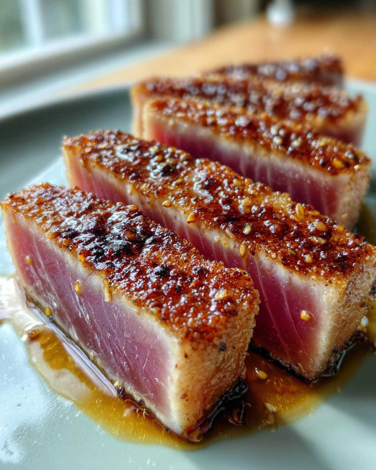 Seared Ahi Tuna Steaks with a Ginger Soy Marinade - detail 3