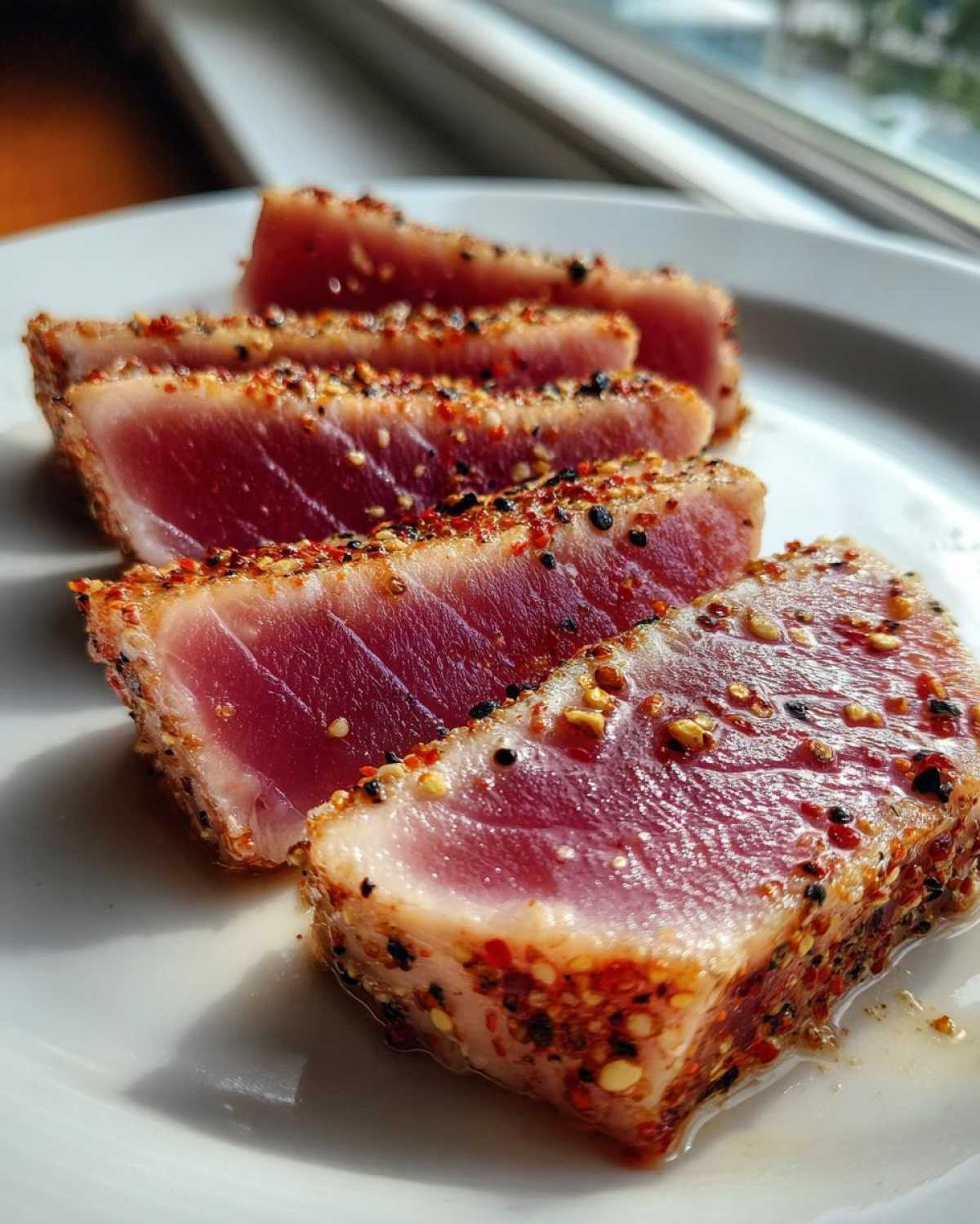 Seared tuna steak with lemon pepper - detail 2