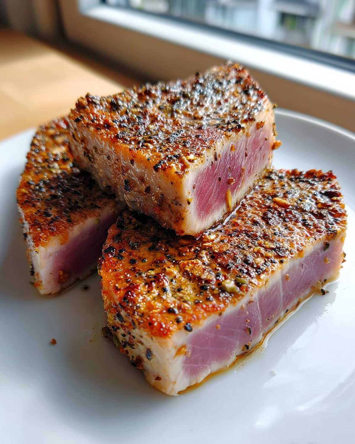 Seared tuna steak with lemon pepper - detail 4