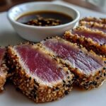 Sesame-crusted tuna steak