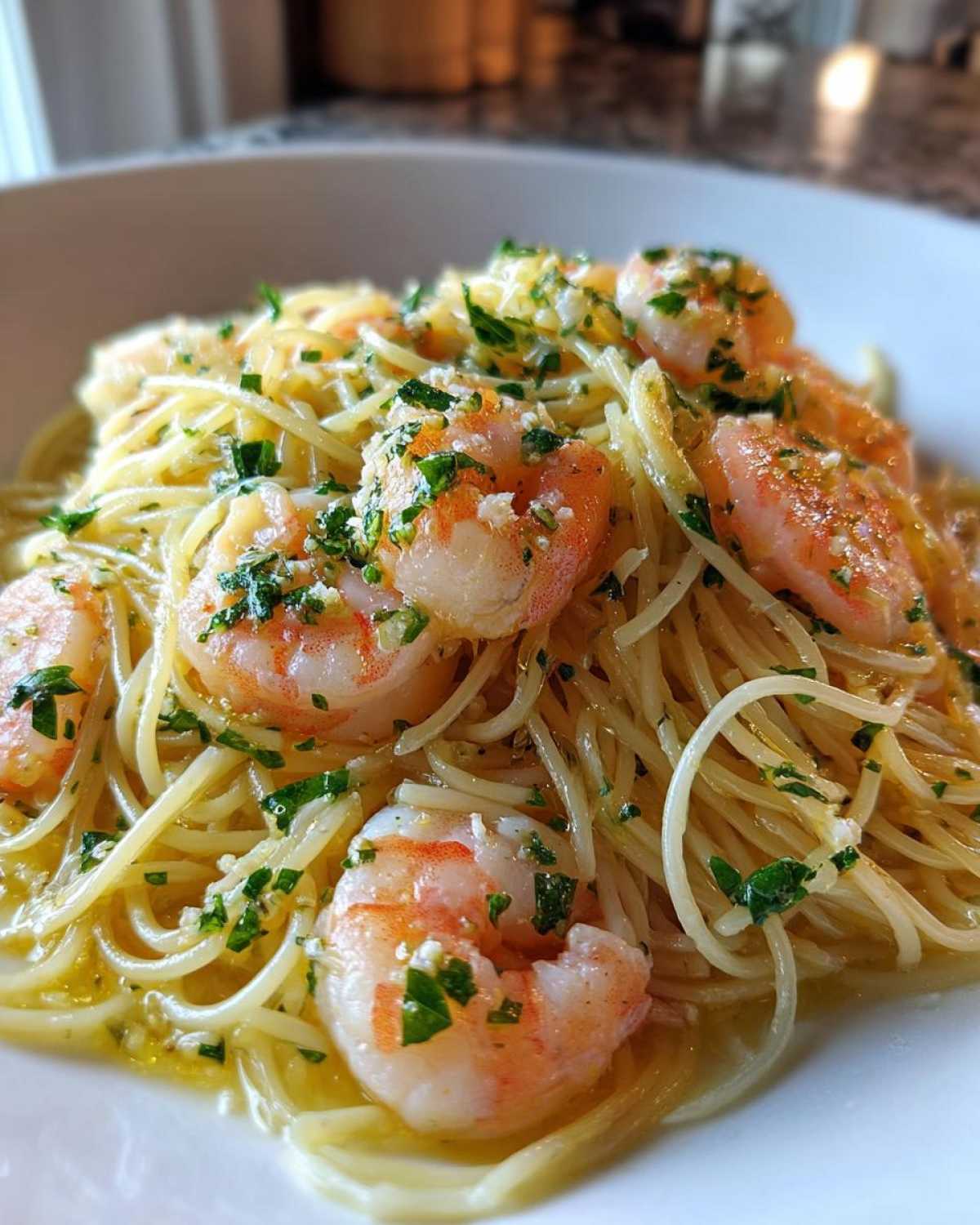 Shrimp Angel Hair Pasta with Olive Oil - detail 2