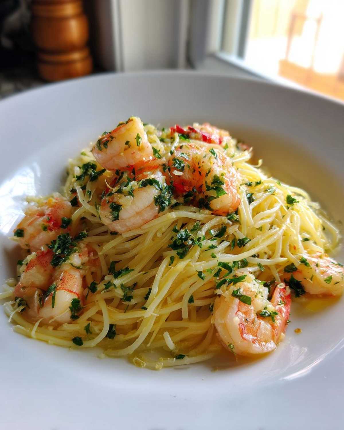 Shrimp Angel Hair Pasta with Olive Oil - detail 4