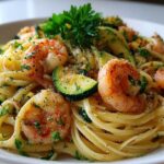 Shrimp Pasta Toss with Zucchini and Garlic