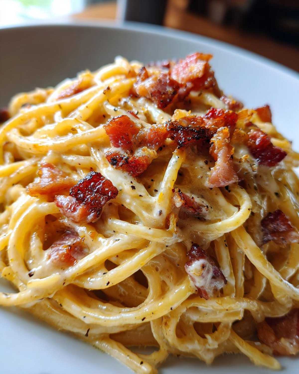 Spaghetti Carbonara with Bacon - detail 2