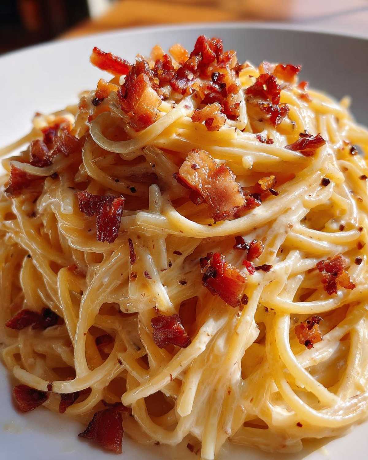 Spaghetti Carbonara with Bacon - detail 3