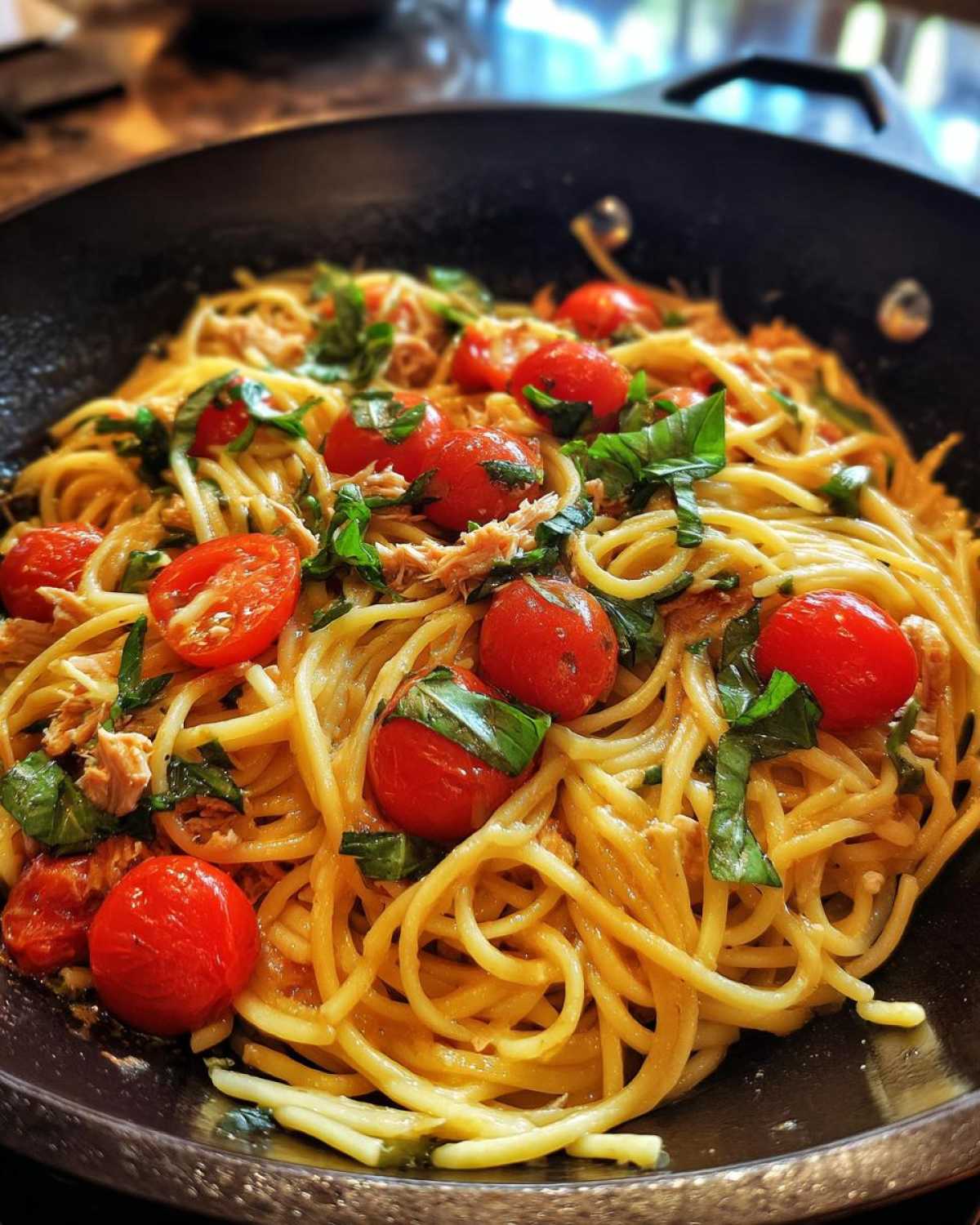 Tomato basil tuna pasta - detail 3