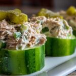 Tuna salad-stuffed cucumbers