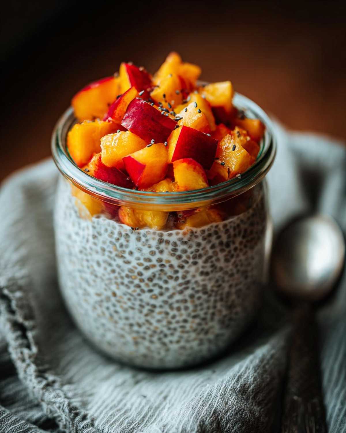 Vegan Coconut-Peach Chia Pudding - detail 1