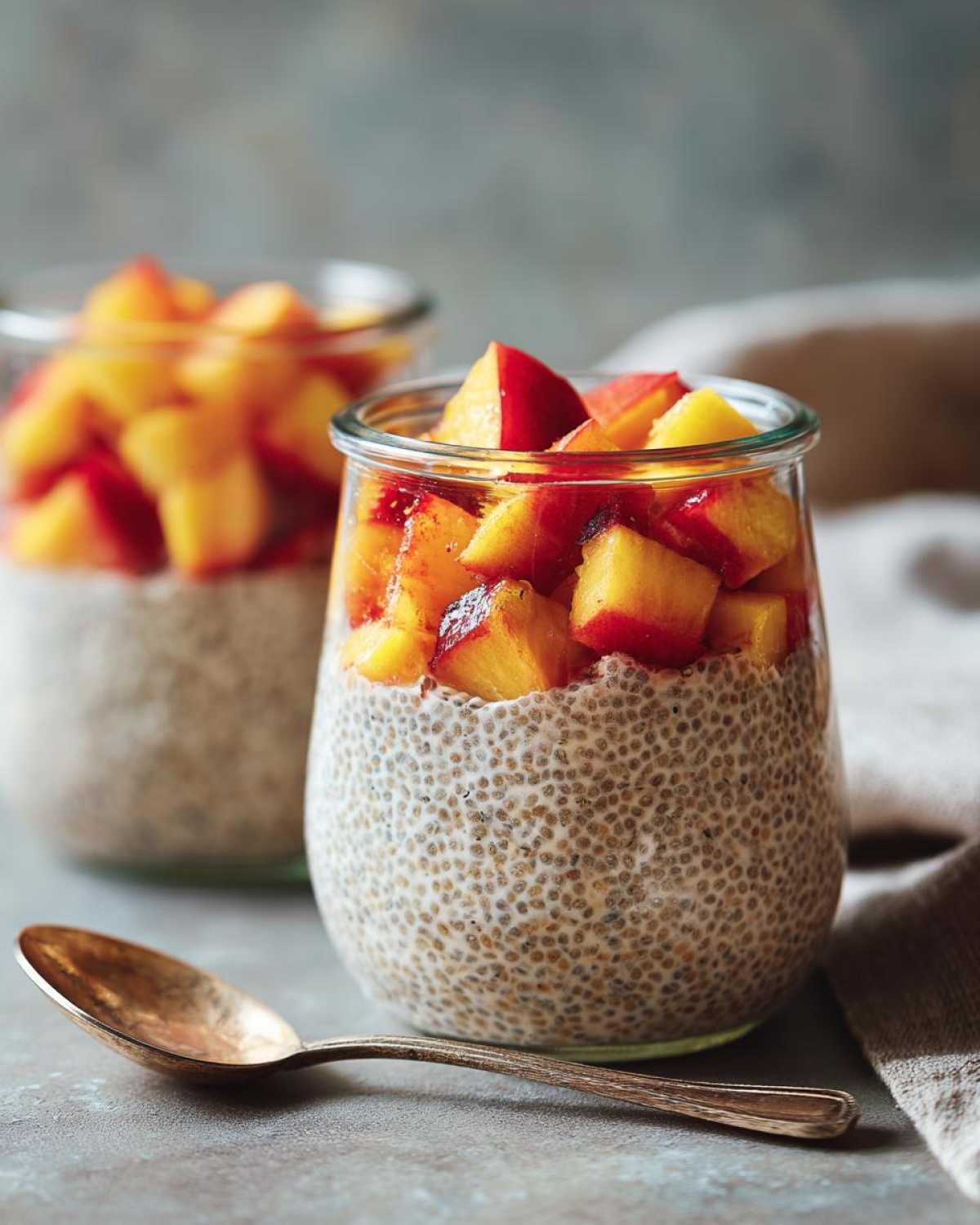 Vegan Coconut-Peach Chia Pudding - detail 2