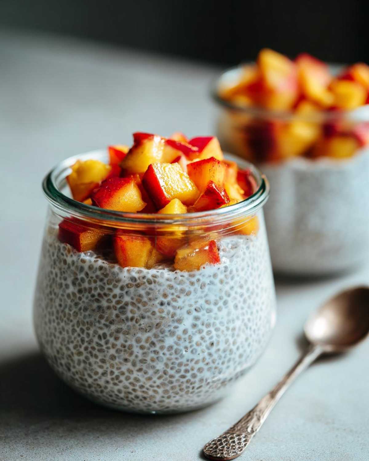 Vegan Coconut-Peach Chia Pudding - detail 3
