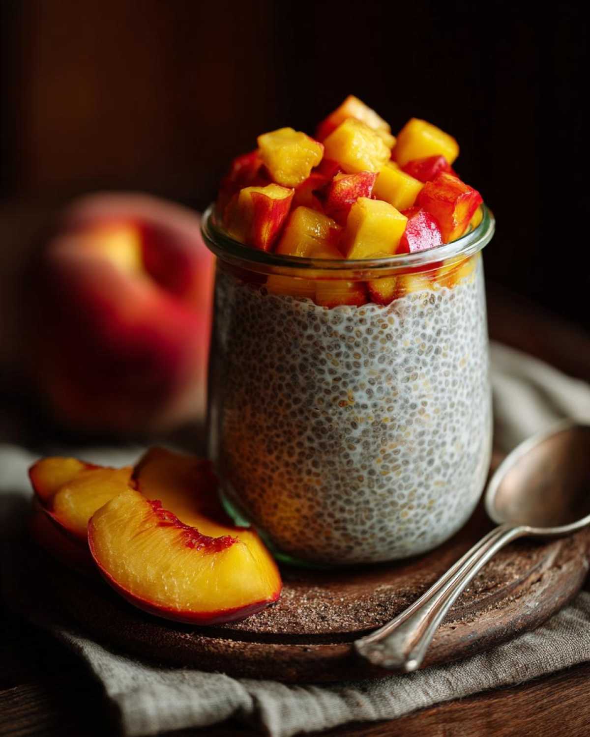 Vegan Coconut-Peach Chia Pudding - detail 4