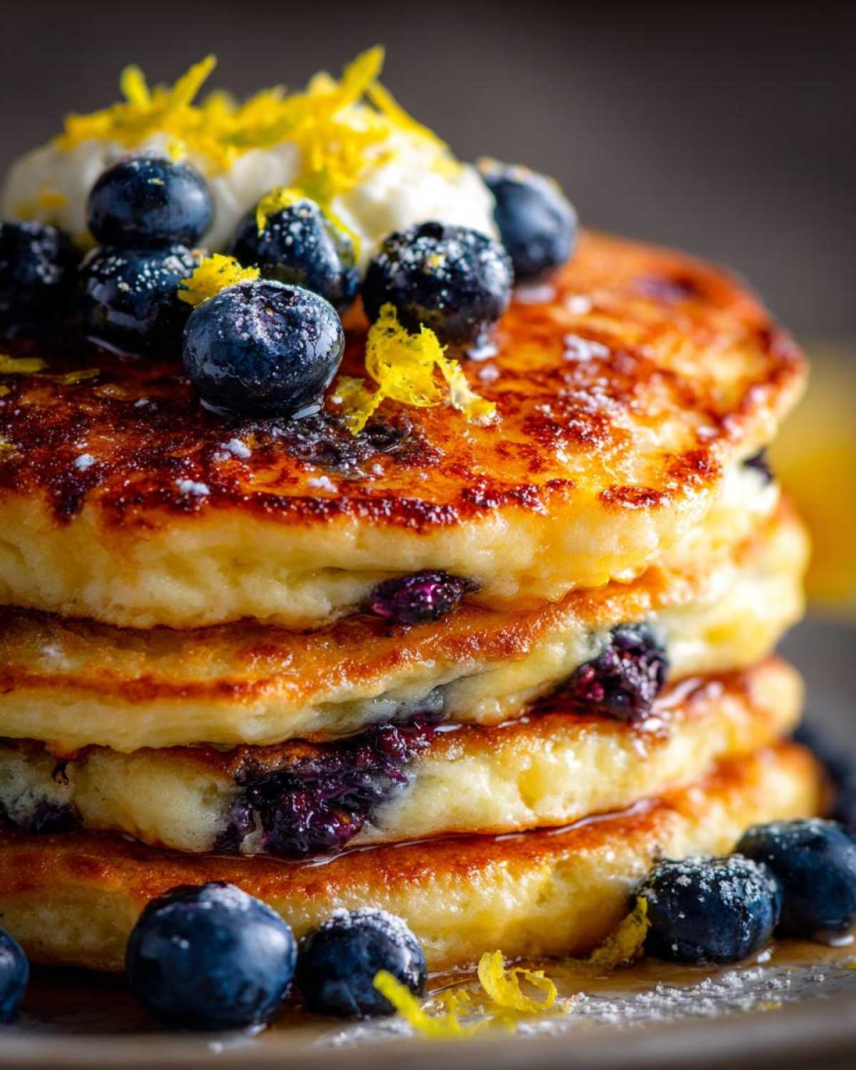 Blueberry Lemon Ricotta Pancakes - detail 1