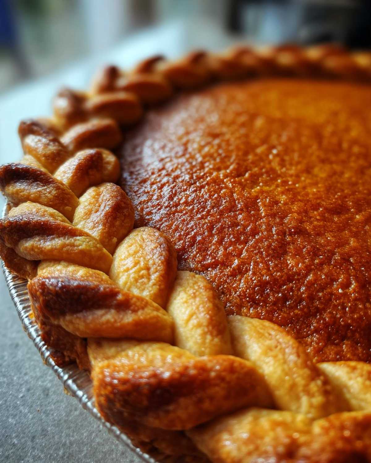 Braided Edge Pumpkin Pie Crust - detail 1