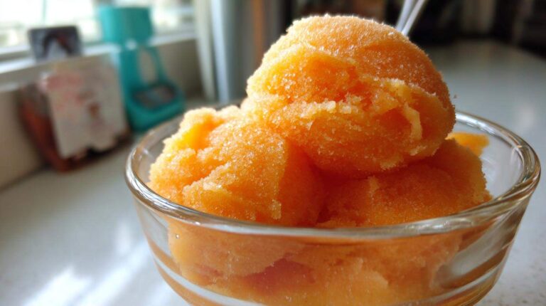 Frozen Peach Margarita Sorbet: Pure Bliss Frozen Peach Margarita Sorbet