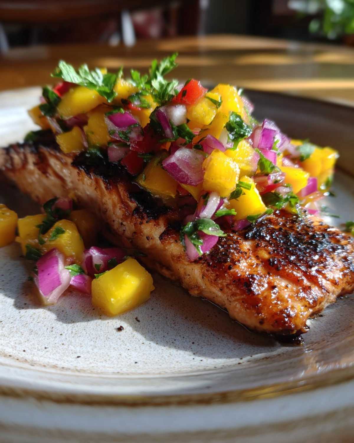 Grilled Salmon with Mango Salsa - detail 2